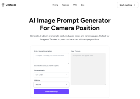 AI Image Prompt Generator For Camera Position